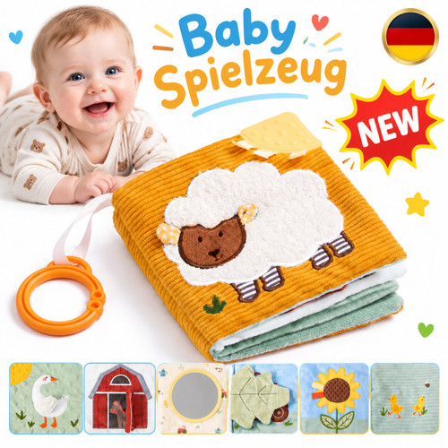 Stoffbuch bunt faltbar - stoffbuch,